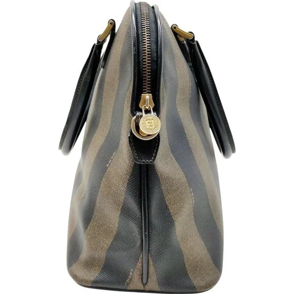 (L3) Authentic Furla Hand Bag Brown PVC Luxury Vintage Designer Handbag - Picture 2 of 9